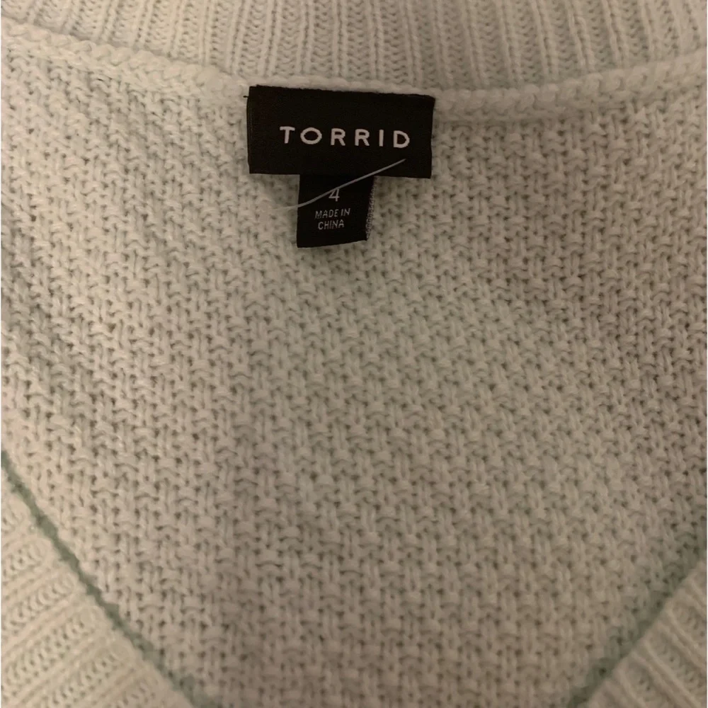 NEW Torrid 4 Mint Green V-Neck Midi Pullover Sweater - Picture 5 of 12